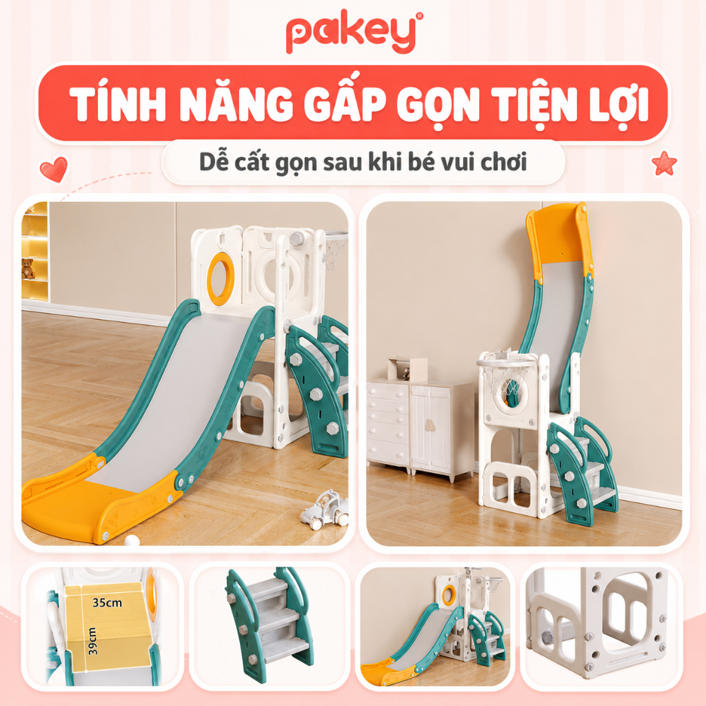 [NEW 2026] Set Cầu Trượt Xích Đu Liên Hoàn Cho Bé, Set Vận Động 3IN1 Cỡ Lớn Tải Trọng Lên Đến 80kg