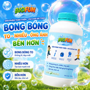 Nước tạo bong bóng Biofun 500ml an toàn cho bé siêu nhiều bong bóng dùng được cho que và máy thổi