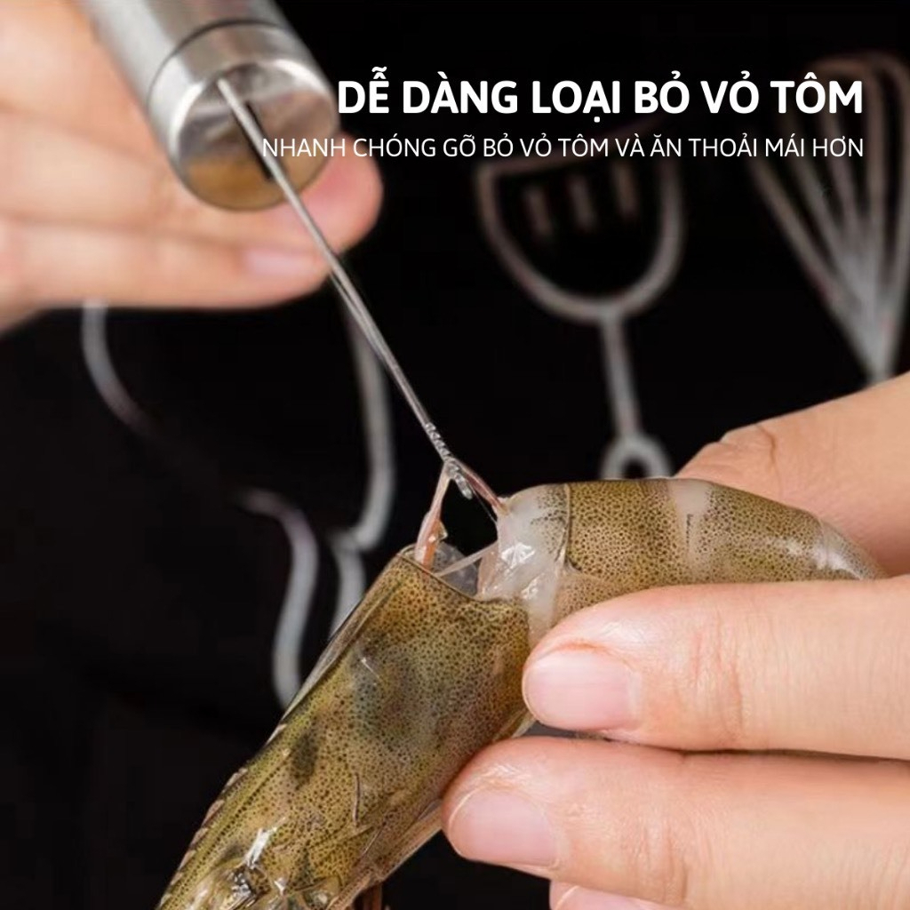 Dụng Cụ Lột Vỏ Tôm, Dụng Cụ Bóc Vỏ Tôm Và Lấy Chỉ Lưng Tôm Chuyên Dụng Bằng Inox Không Gỉ Siêu Nhanh, Tiện Lợi