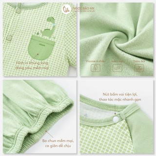 M&B (0-24M) Bộ quần áo cộc tay cài giữa Viscose co giãn 4 chiều mềm mịn, thoáng mát cho bé sơ sinh.