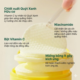 Toner Pad sáng da mờ thâm GOODAL Green Tangerine Vita C Dark Spot Care Pad, nước hoa hồng dạng miếng 70 miếng/160ml
