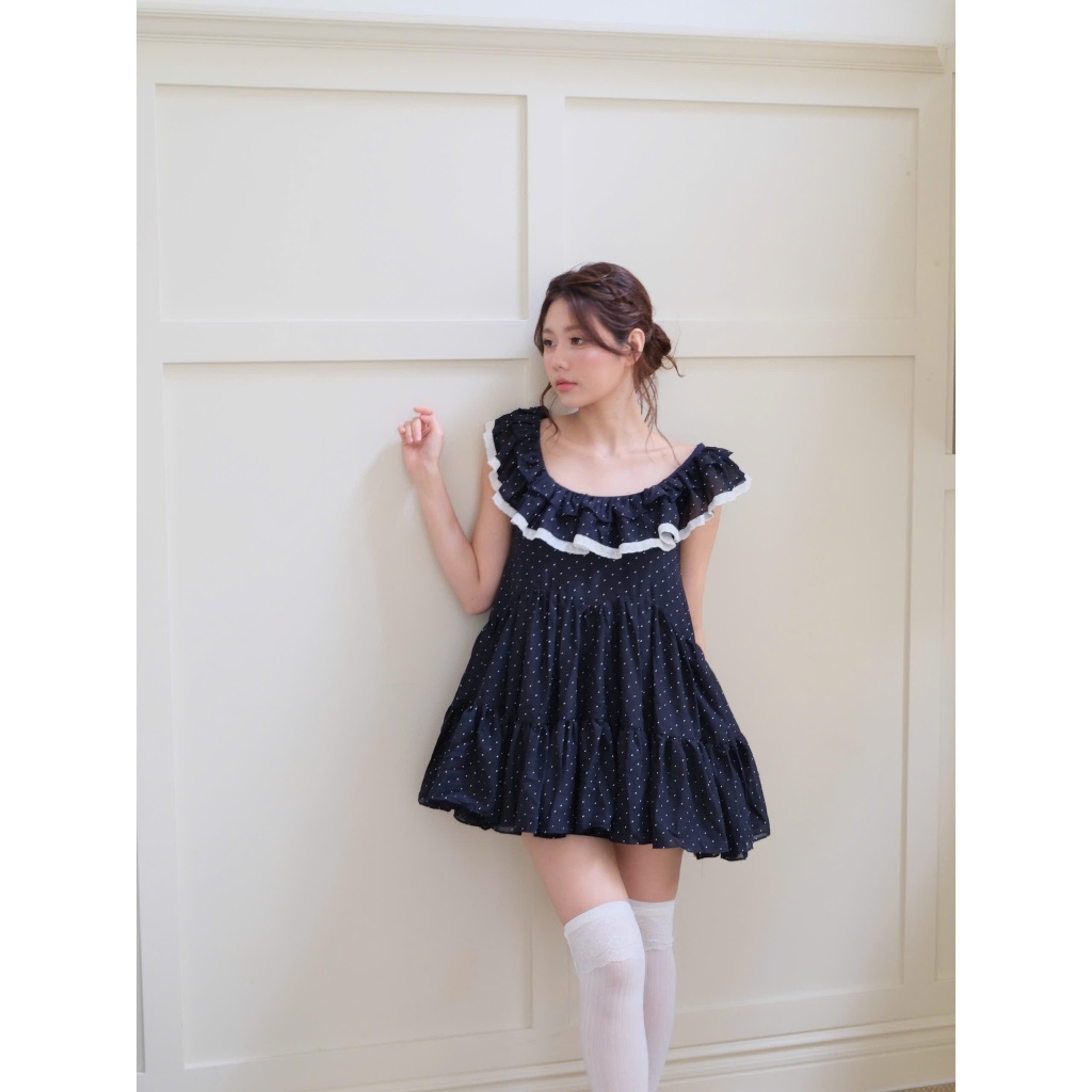 Dottie váy babydoll nữ tính vải boi voan