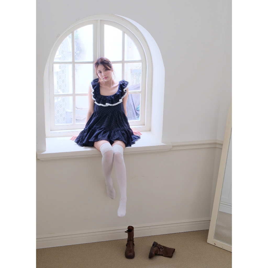 Dottie váy babydoll nữ tính vải boi voan