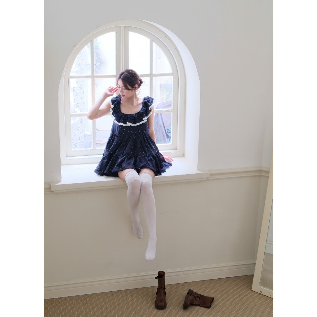 Dottie váy babydoll nữ tính vải boi voan