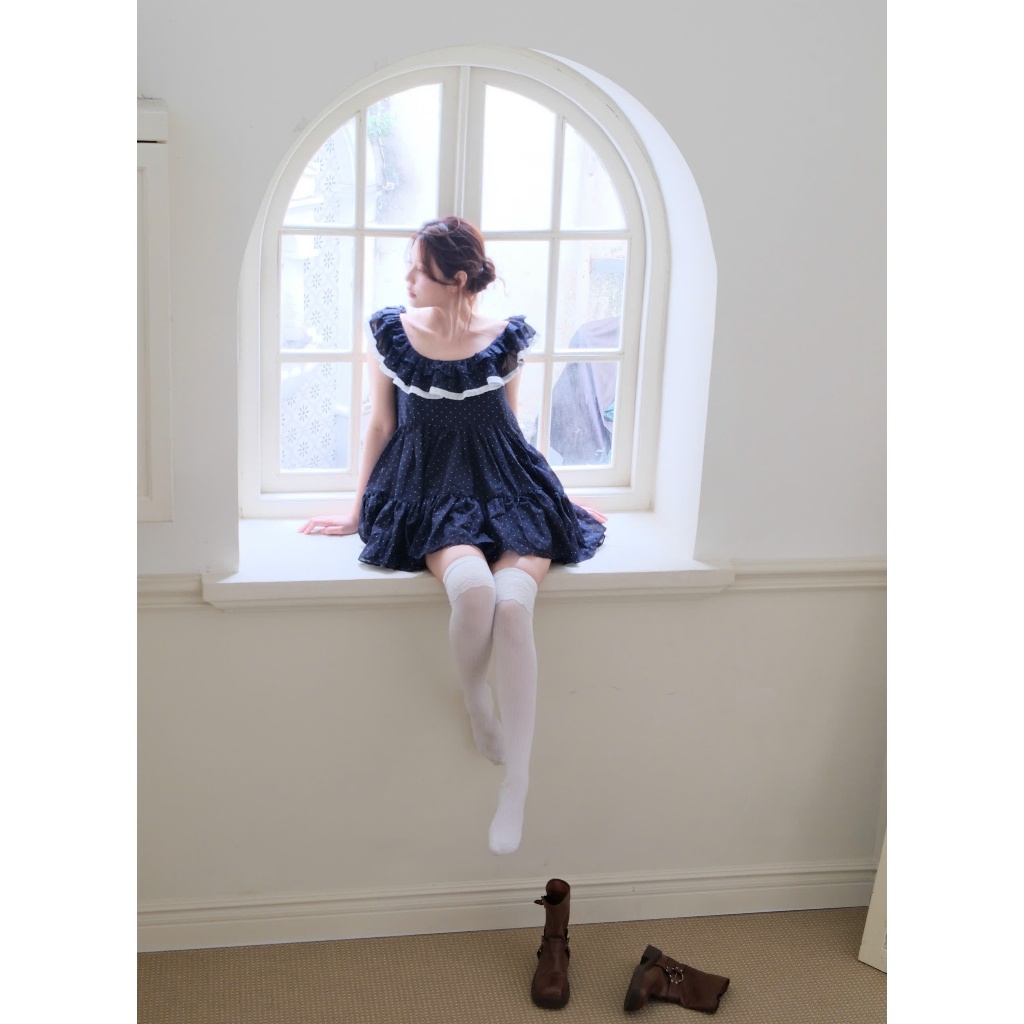 Dottie váy babydoll nữ tính vải boi voan