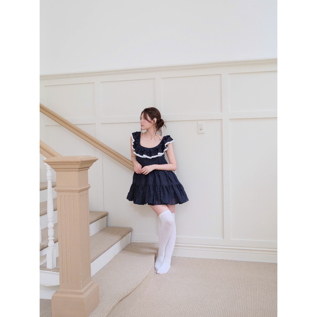 Dottie váy babydoll nữ tính vải boi voan