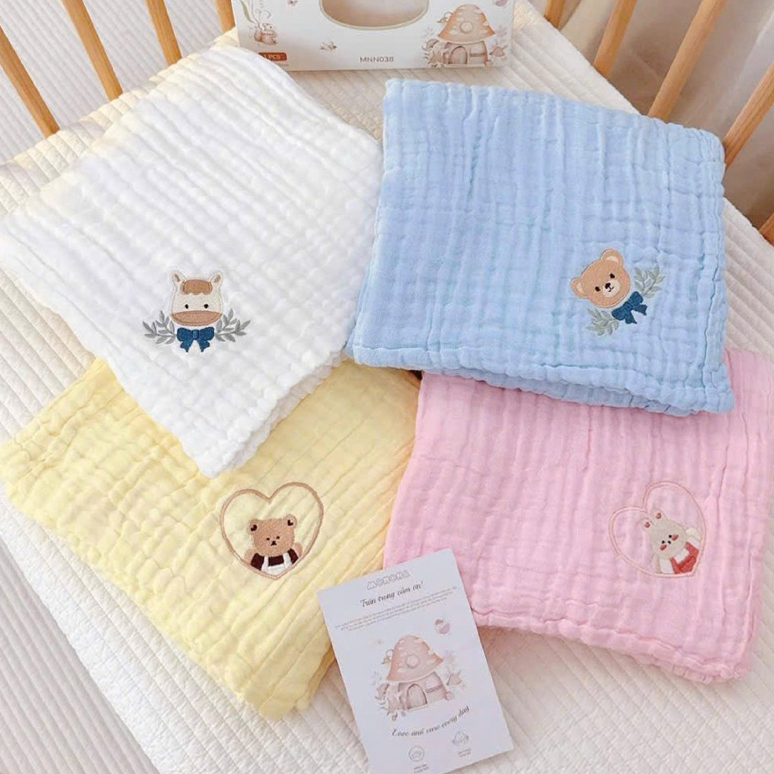 Khăn Tắm Nhăn Monona 6 Lớp Organic 100x110cm Cho Bé DouDou A02