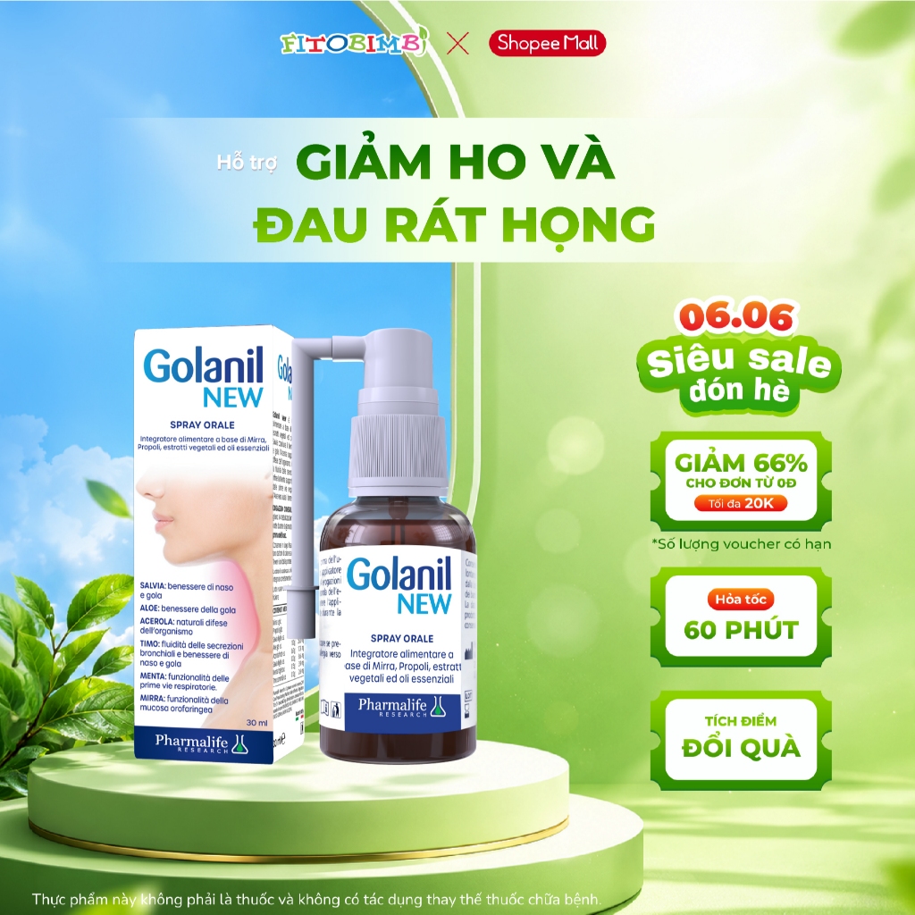 GOLANIL NEW Xịt Họng Hỗ Trợ Làm Dịu Họng, Giảm Ho Do Viêm Đường Hô Hấp ...