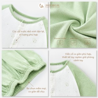 M&B (0-24M) Bộ quần áo dài tay cài giữa Viscose co giãn 4 chiều mềm mịn, thoáng mát cho bé sơ sinh.