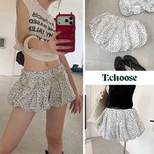 Quần sooc bí ống rộng, quần đùi chấm bi 308 TCHOOSE