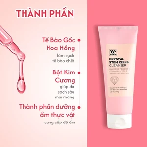 Sữa Rửa Mặt Tế Bào Gốc Wskin Crystal Stem Cells Cleansing Foam 150g Dưỡng Ẩm Trẻ Hóa Da