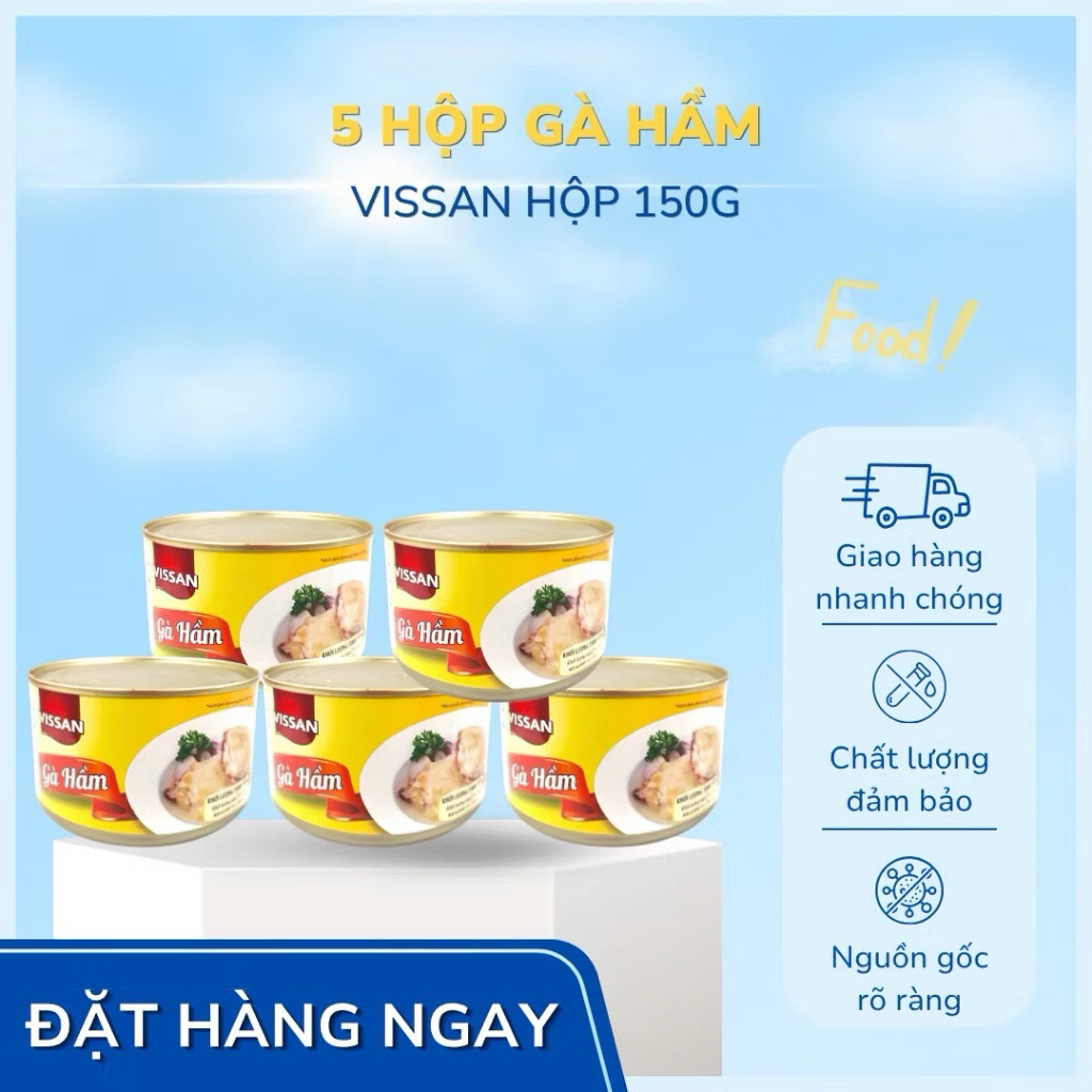 Vissan Combo 5 hộp Gà Hầm Vissan 150g Chính Hãng Date 2029