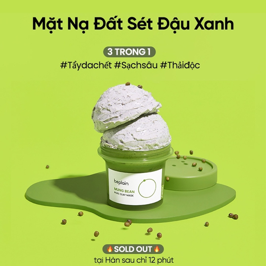 Mặt Nạ Đất Sét Beplain Mung Pore Clay Mask 120ml