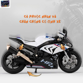 Mô hình xe máy hợp kim BMW HP4 Play Toys D có âm thanh và ánh sáng tỷ lệ 1:12 thiết kế thể thao cá tính