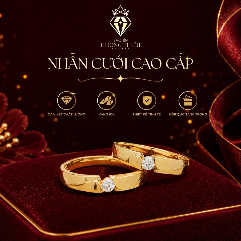 Nhẫn Cưới Nhẫn Cặp Vàng 10K Cao Cấp Thiết Kế Sang Trọng Tình Nhân Cặp Đôi Quà Tặng Ý Nghĩa