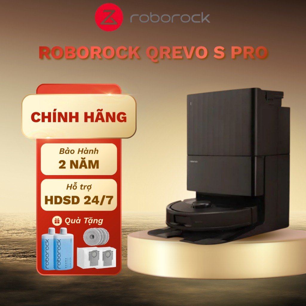 [CHÍNH HÃNG] Robot Hút Bụi Roborock Qrevo S Pro – Hút + Lau 2 Trong 1, LDS Bản Đồ Thông Minh