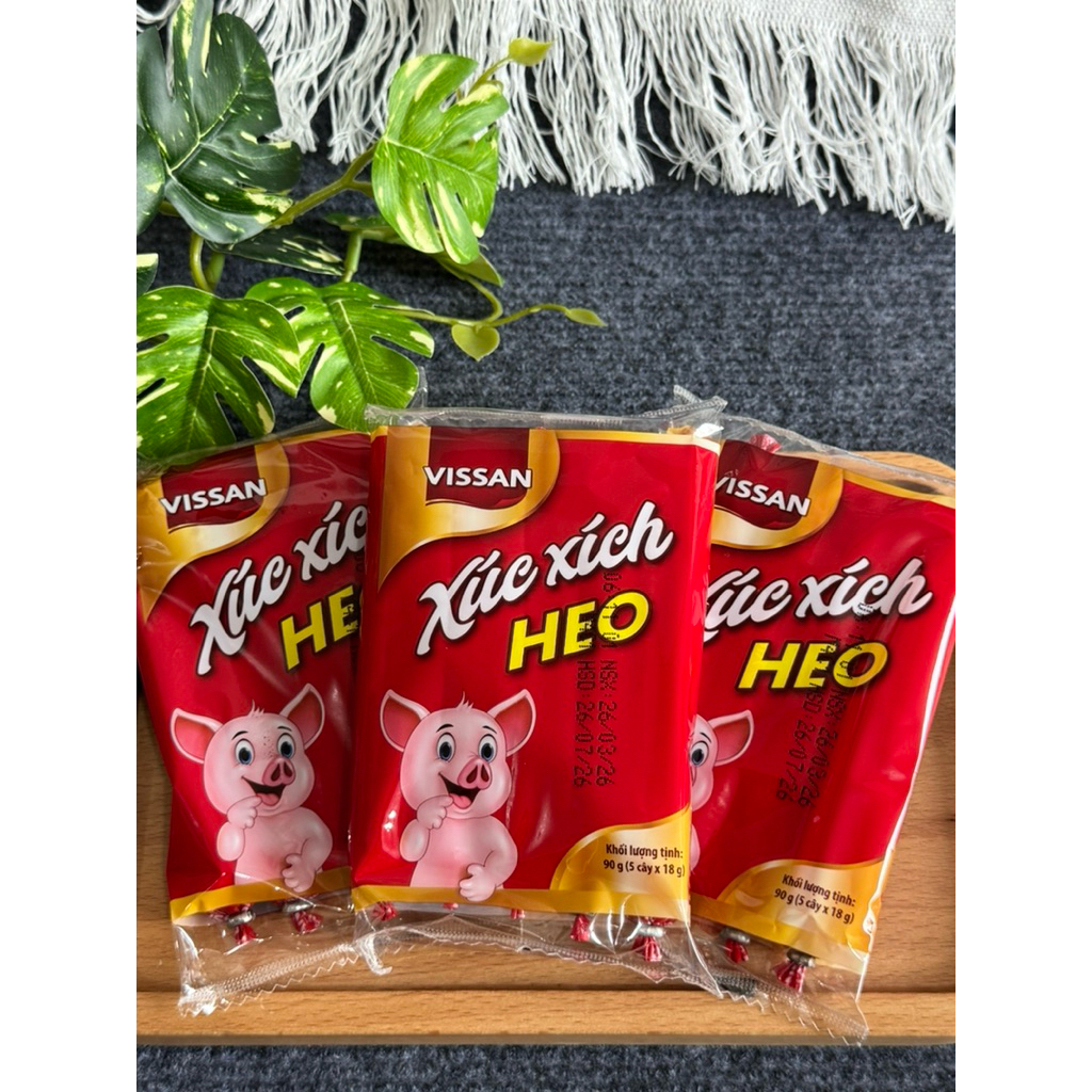 Vissan Combo 5 Gói Xúc Xích Tiệt Trùng Heo 160g ( 4 cây x 40g ) date mới