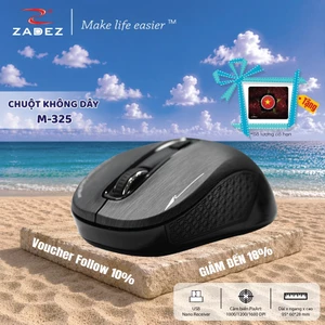Chuột Không Dây ZADEZ M-325B Cảm Biến PixArt, Độ Phân Giải 1.600 DPI