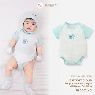 M&B (0-12M) Bodychip cộc tay vải Viscose co giãn 4 chiều mềm mịn, thoáng mát cho bé sơ sinh.