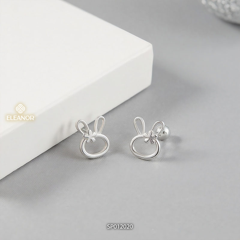Bông tai nữ chuôi bạc 925 Eleanor Accessories hình thỏ mini phụ kiện trang sức khuyên tai 12020