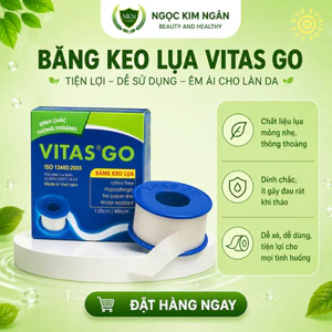 Băng Keo Lụa VITAS GO - 1.25cm x 400cm - 2.5cm x 400cm - Băng Dính Y Tế Không Chứa Latex, Độ Bám Tốt, Thoáng Khí