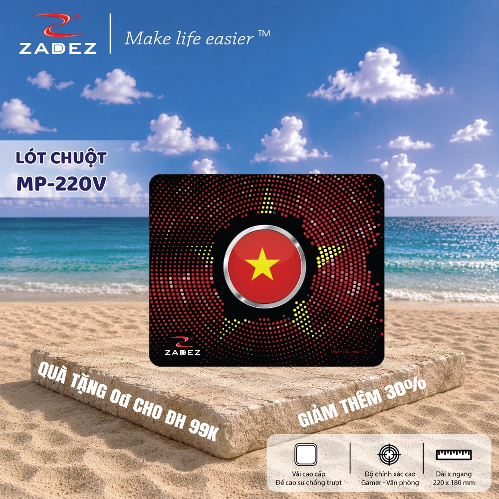 Miếng Lót Chuột ZADEZ MP-220 Series, Cao Su Chống Trượt