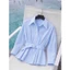 Áo Sơ Mi Tay Dài Dáng Ngắn Peplum SOLIIN Xếp Ly Đai Eo Phong Cách Thanh Lịch Công Sở | Sophia shirt