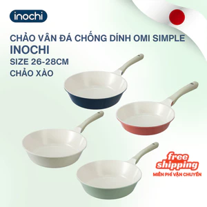 Chảo vân đá Omi Simple Inochi 26/28cm (CHẢO XÀO) lớp chống dính cao cấp, bền màu kháng khuẩn,an toàn