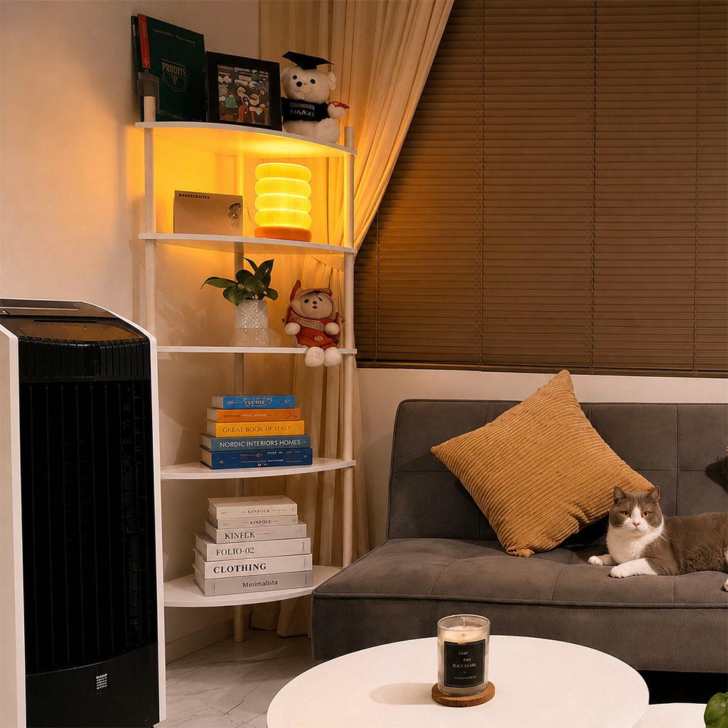 Kệ góc tường 2 3 4 5 tầng, kệ tam giác giá để đồ, decor góc nhà cực xinh xắn, chịu lực cao