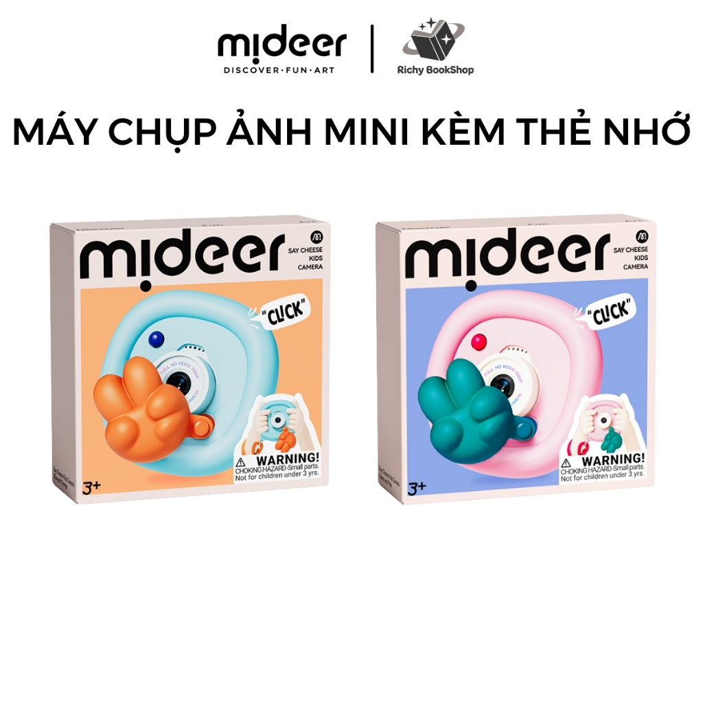Máy chụp ảnh cho bé kèm thẻ nhớ máy chụp hình mini Mideer Say Cheese Kids Simulated Toy