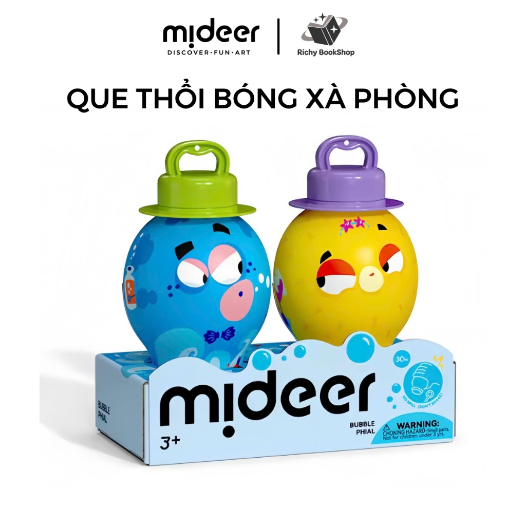 Que tạo bong bóng xà phòng mini cầm tay Mideer, cây thổi bong bóng xà phòng ngoài trời cho bé
