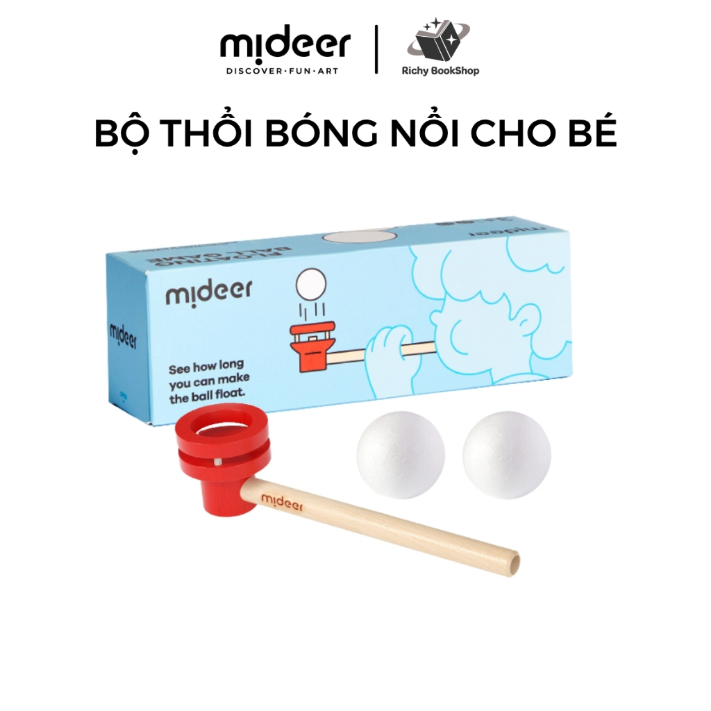 Bộ thổi bóng nổi Mideer Floating Ball Game, đồ chơi trí tuệ cho bé