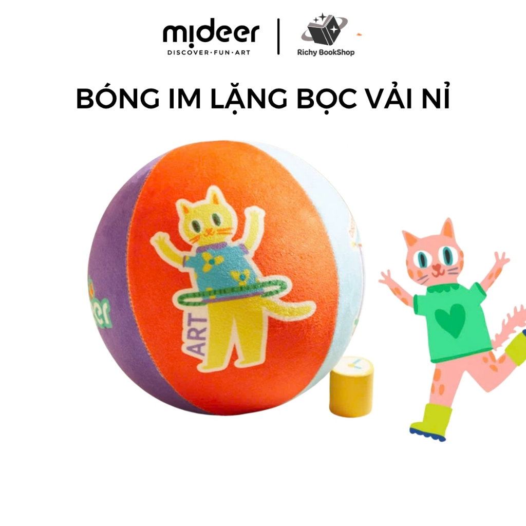Bóng xốp im lặng bọc vải nỉ cho bé từ 1+ tuổi Mideer Silent Bouncy Ball