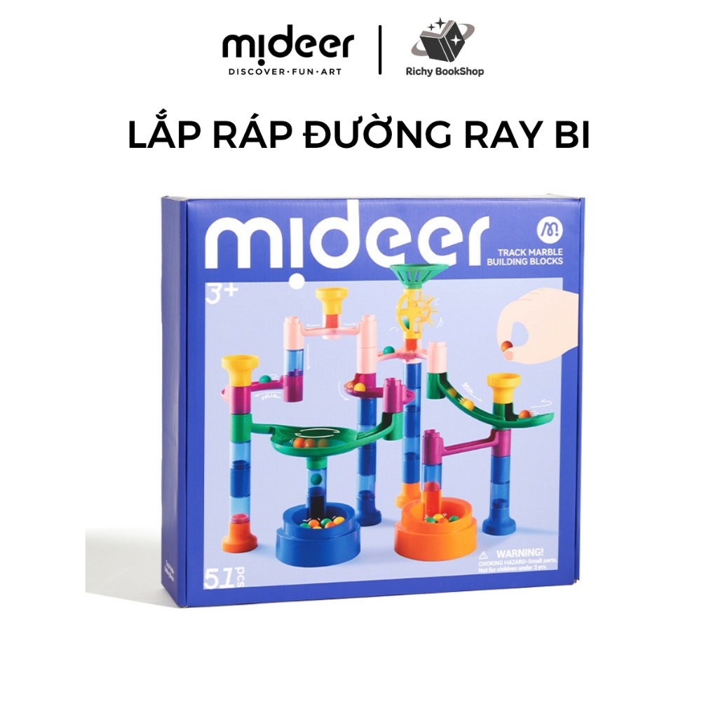 Đồ chơi lắp ráp mô hình đường bóng lăn Mideer Track Ball Blocks - Crossing the Maze