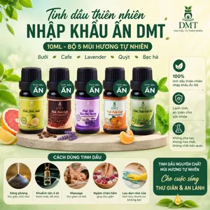 Tinh dầu xông thơm phòng, treo xe nhập khẩu Ấn DMT - khử mùi, thư giãn, thanh lọc không khí - 10ml