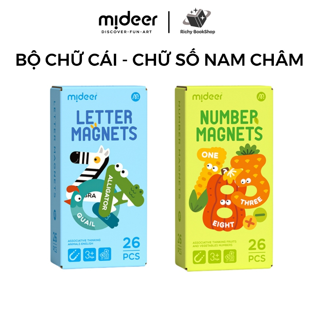 Chữ cái nam châm chữ số nam châm cho bé Mideer Letter Magnets - Number Magnets