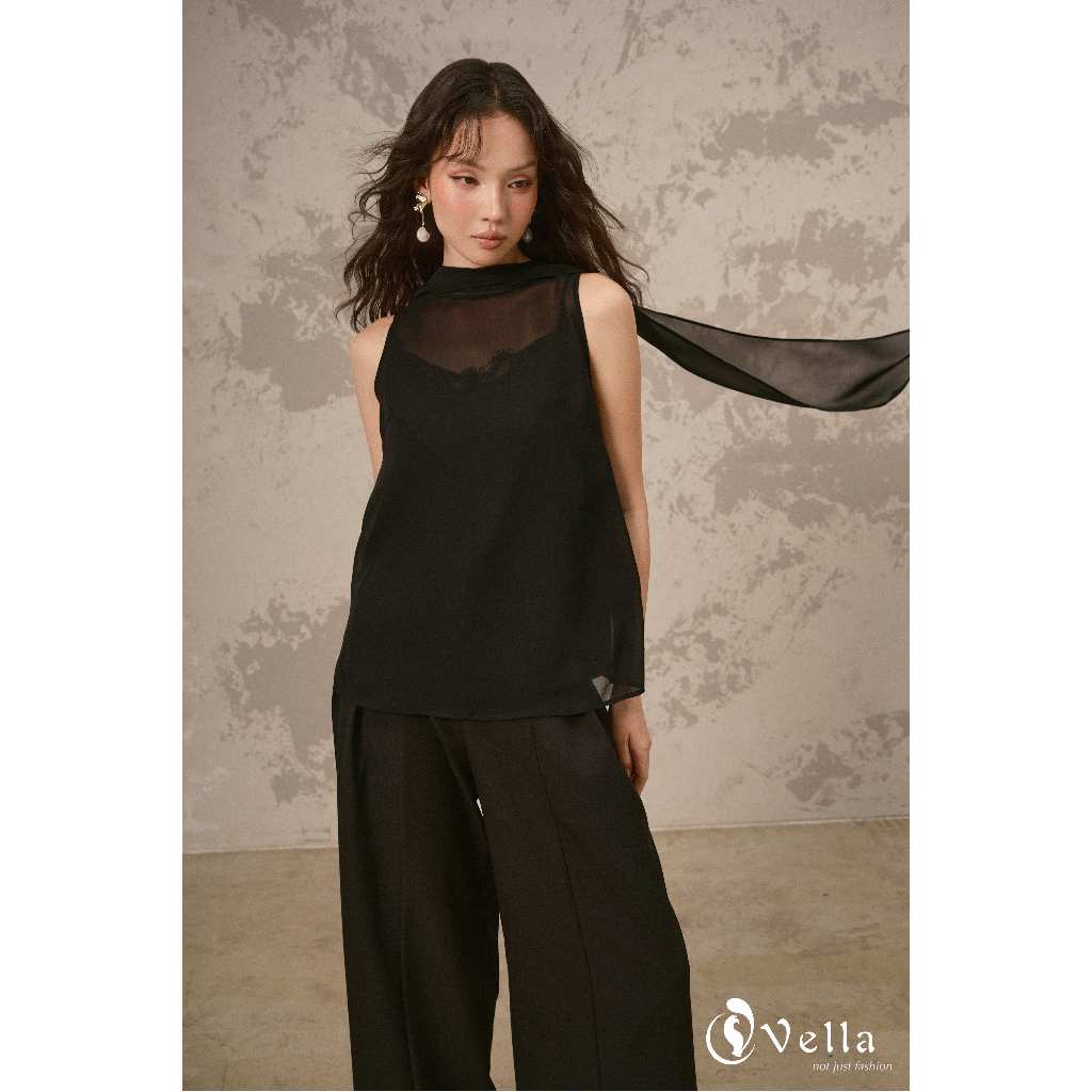 Quần culottes nữ ống đứng suông màu ĐEN, KEM - quần công sở nữ cao cấp Vella Fashion VQ26002