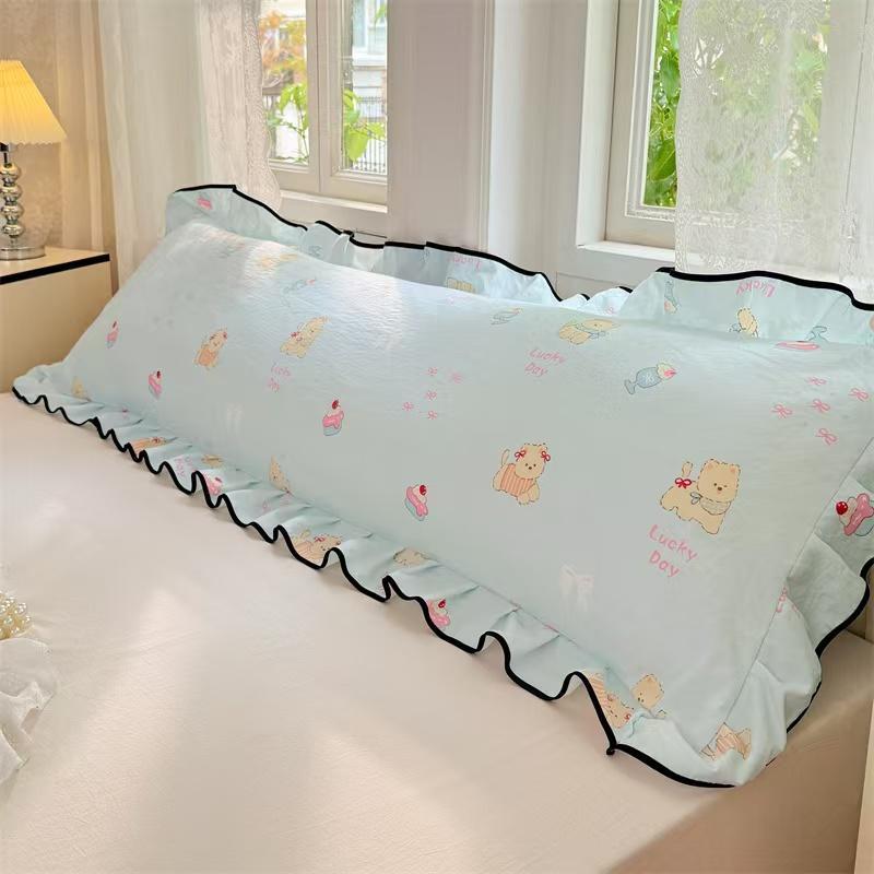 VỎ GỐI ĐÔI MỚI 2026 – VẢI BÔNG GÒN (KAPOK) PHA “CẢM GIÁC NHƯ MÂY” 2 LỚP – VIỀN HOA XINH XẮN – DÀNH CHO GỐI 1,5m, GIƯỜNG