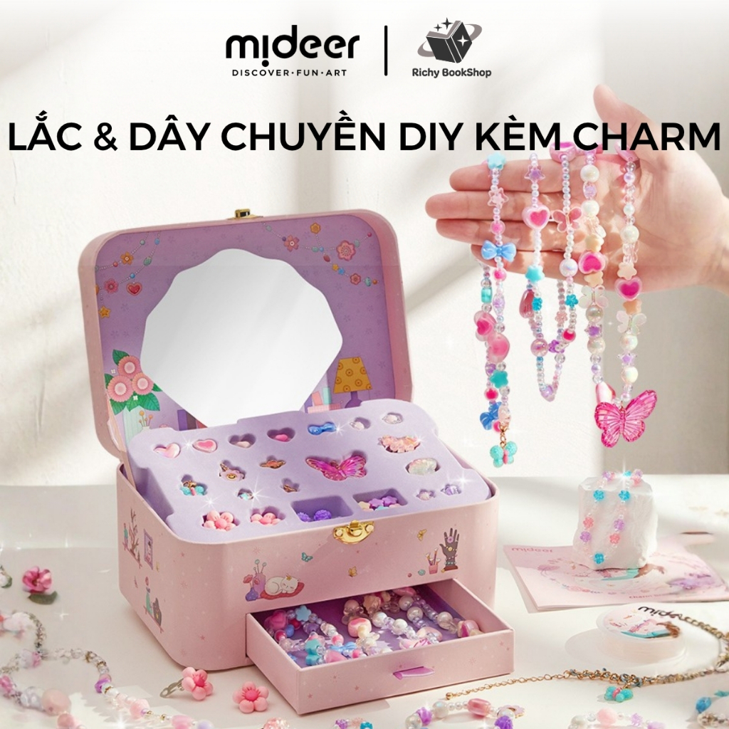 Vòng cổ vòng tay cho bé gái kèm charm lắc tay DIY Mideer Charm Bracelet Making Kit