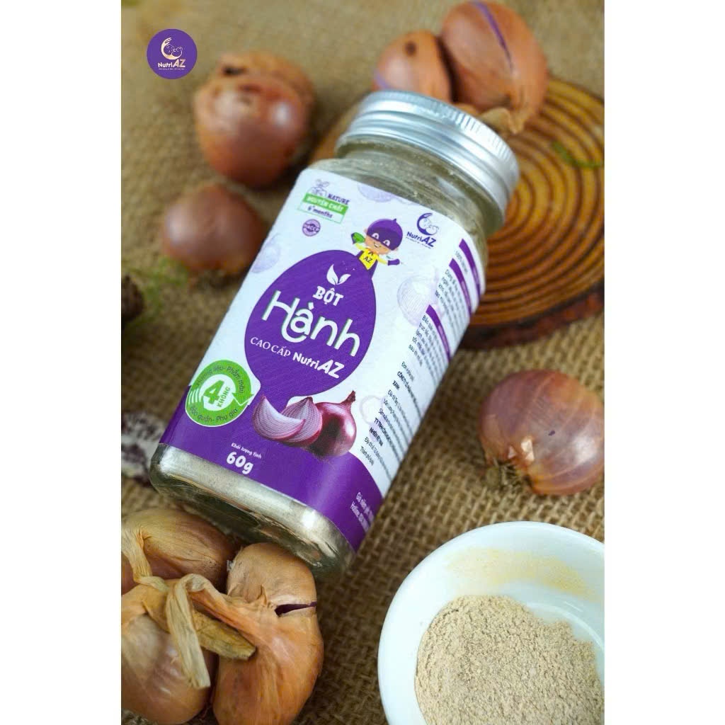 Gia Vị Ăn Dặm NutriAZ Cho Bé Từ 6 Tháng. Bột Hành, Bột Tỏi, Bột Sả