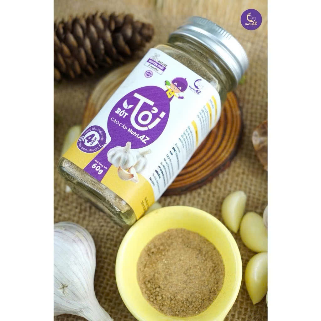 Gia Vị Ăn Dặm NutriAZ Cho Bé Từ 6 Tháng. Bột Hành, Bột Tỏi, Bột Sả