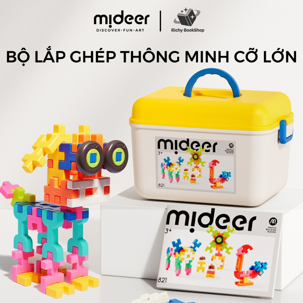 Đồ chơi lắp ghép khối hình 3D Mideer Waffle Building Blocks