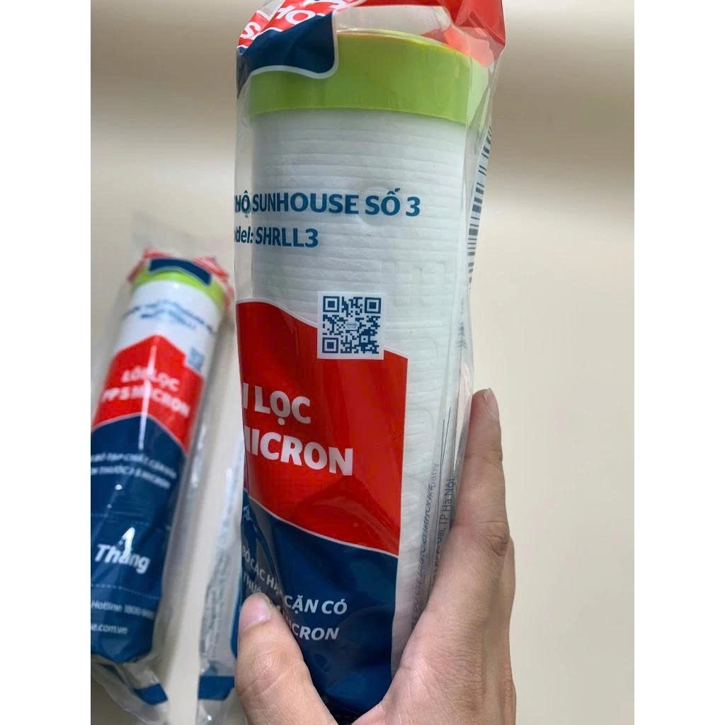 Combo 3 Lõi Lọc Thô Sunhouse 123 Chính Hãng Cho Máy Lọc Nước RO 10 Inch Mẫu Mới ✅
