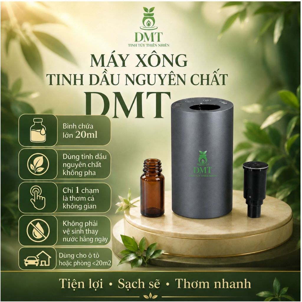 Máy xông tinh dầu nguyên chất ô tô DMT - Máy khuếch tán hương thơm ô tô không dùng nước