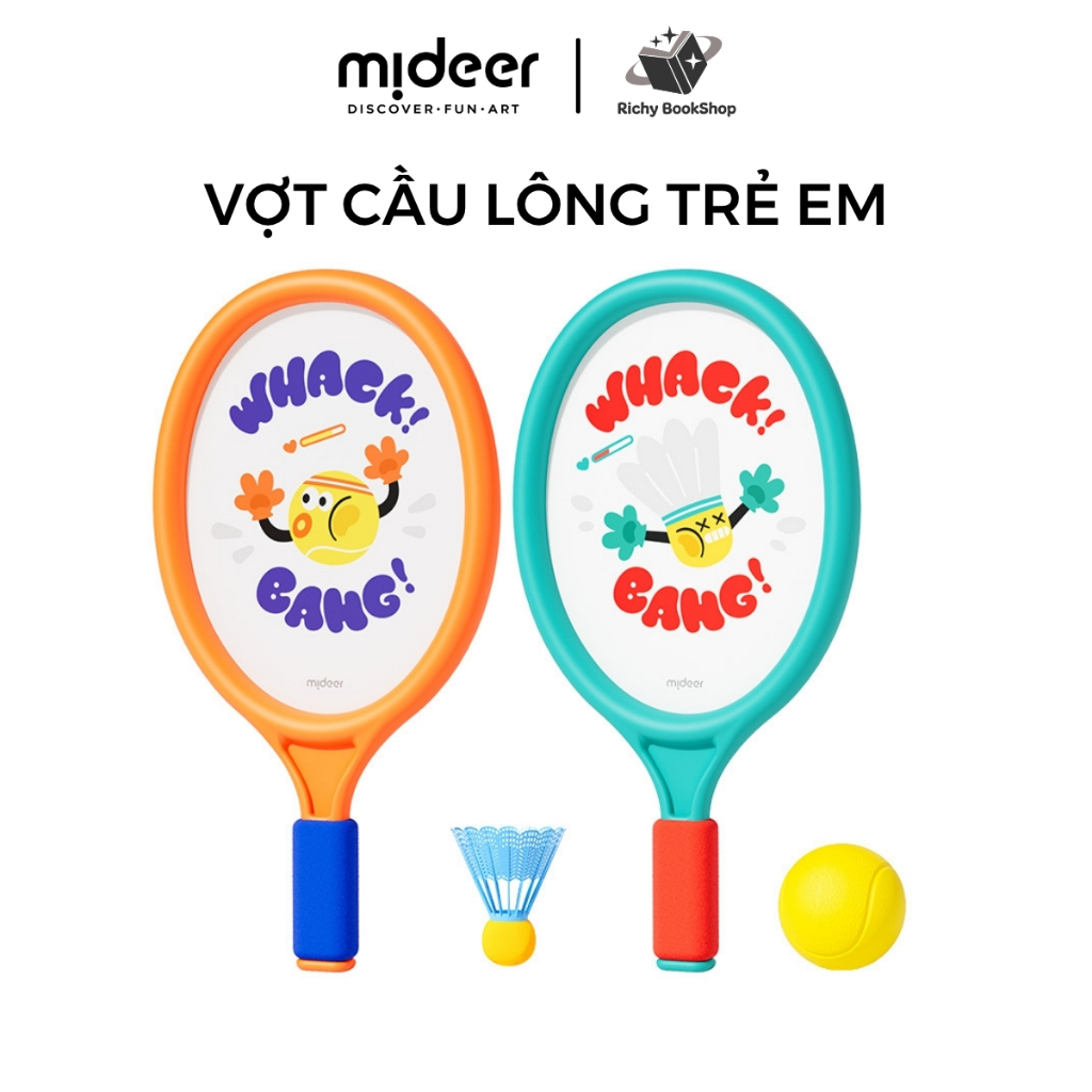 Vợt cầu lông cho trẻ em vợt tennis Mideer Kids Entry - Level Racket 2 in 1, Đồ chơi thể thao cho bé