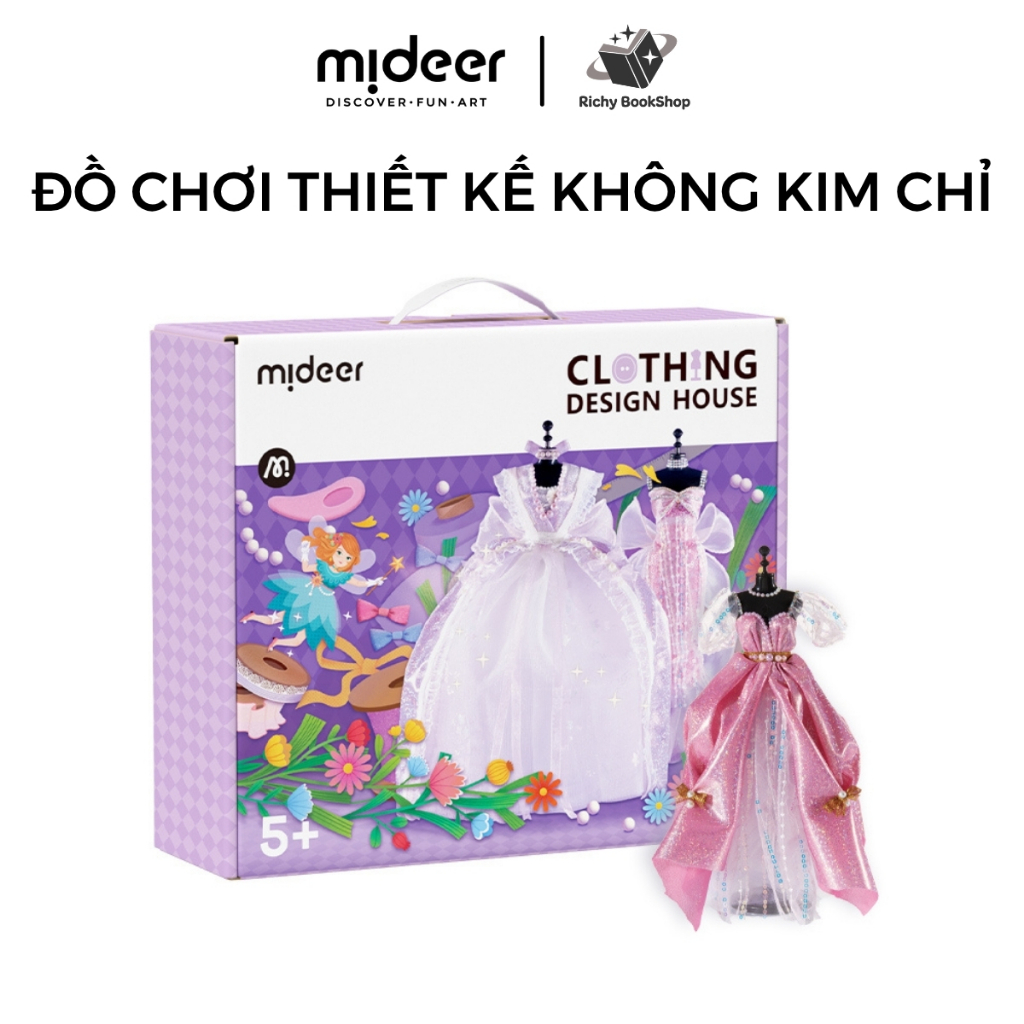 Đồ chơi thiết kế thời trang Mideer Clothing Design House không kim chỉ an toàn cho bé