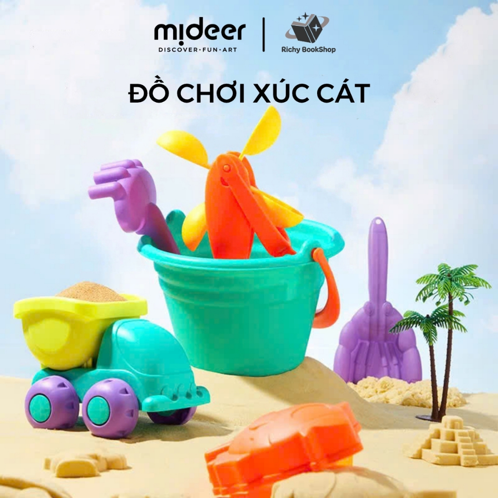 Đồ chơi xúc cát cho bé trai bé gái đi biển Mideer Versatile Beach Play Set Castle of Soldier