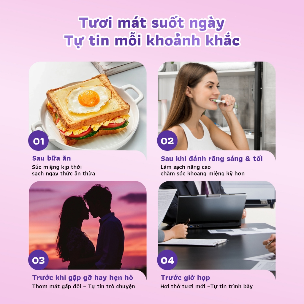 Soulcool Nước súc miệng dạng gói 10ml men vi sinh ADP1 hương đào bạc hà thơm miệng 12 giờ kháng khuẩn vượt trội bảo vệ n