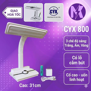 Đèn Bàn Học CYX 800 LED 3 Chế Độ Sáng Bảo Vệ Mắt Pin Sạc Đọc Sách Làm Việc Đèn Ngủ