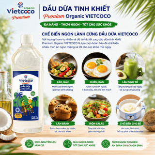 Dầu dừa tinh khiết Premium Organic VIETCOCO